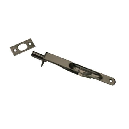 Cal-Royal 6 Brass Security Bolt, Round End, 1 Throw, US15A Satin Nickel Blackened MB85R-15A